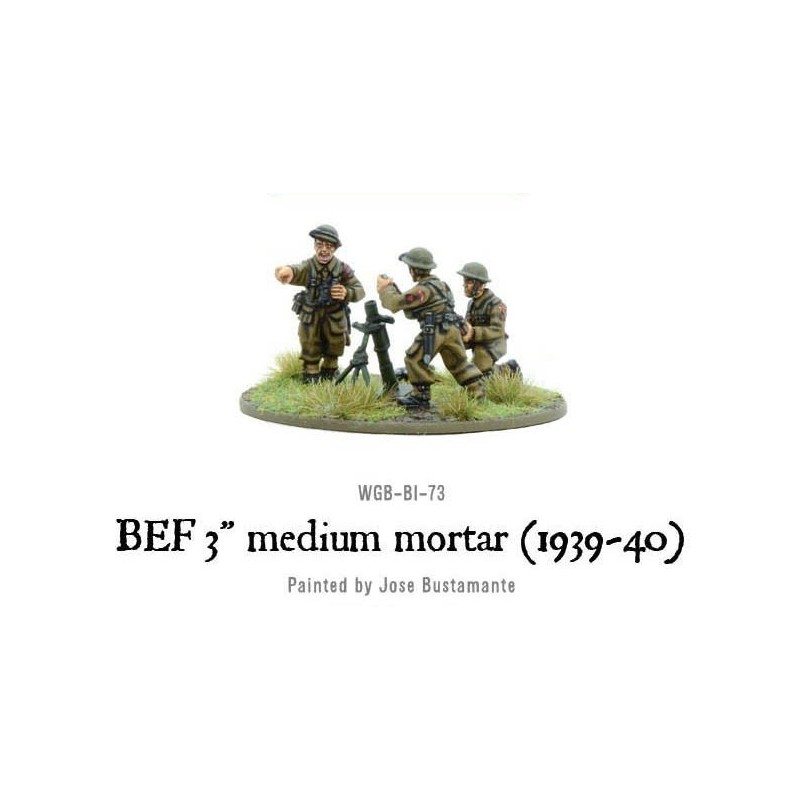 British Expeditionary Force (BEF) 3" medium mortar 28mm WWII WARLORD GAMES