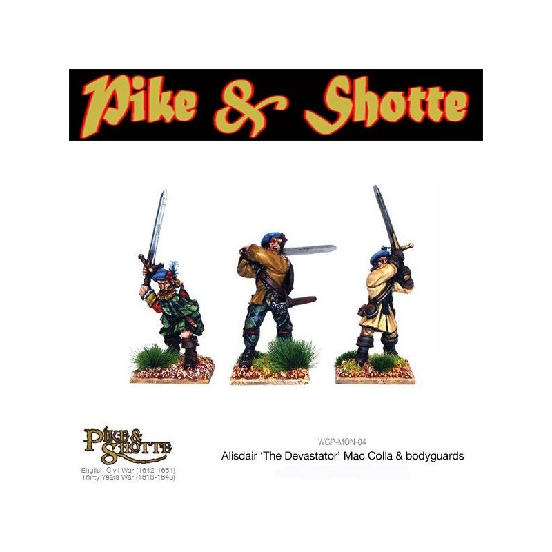 Alisdair The Devastator Mac Colla & guards! 28mm ECW Pike & Shotte WARLORD GAMES