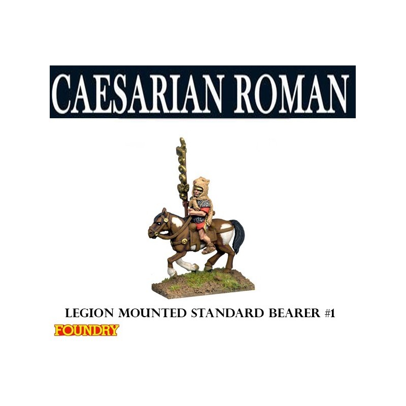 Caesarian Roman Mounted Standard Bearer 1 28mm Ancients FOUNDRY