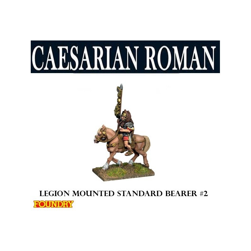 Caesarian Roman Mounted Standard Bearer 2 28mm Ancients FOUNDRY