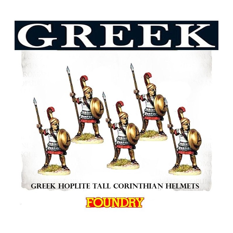 Greek Hoplites in Tall Corinthian Helmets 28mm Ancients FOUNDRY