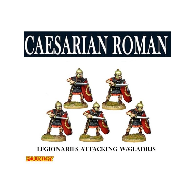 Caesarian Roman Legionaries Attacking w/Gladius (5) 28mm Ancients FOUNDRY