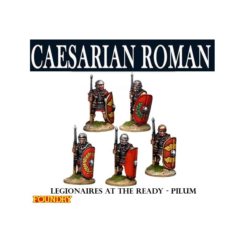 Caesarian Roman Legionaries at the ready w/Pilum (5) 28mm Ancients FOUNDRY