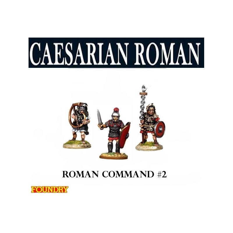 Caesarian Roman Command 2 28mm Ancients SPQR FOUNDRY