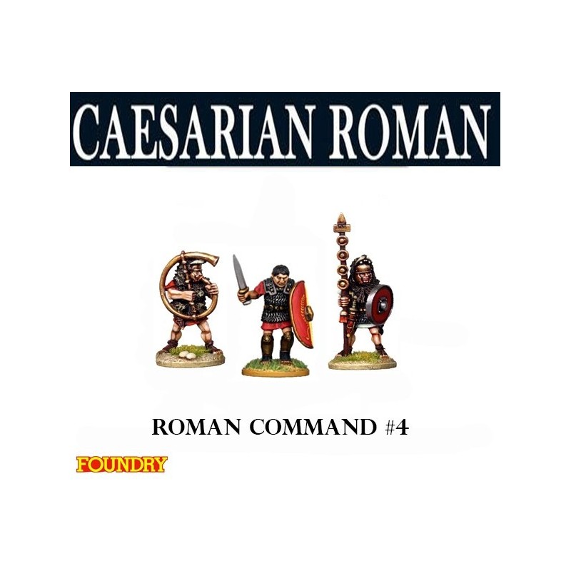 Caesarian Roman Command 4 28mm Ancients SPQR FOUNDRY