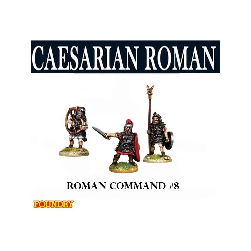 Caesarian Roman Command 8 28mm Ancients SPQR FOUNDRY