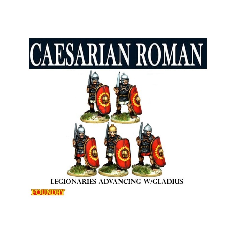 Caesarian Roman Legionaries Advancing w/Gladius (5) 28mm Ancients FOUNDRY