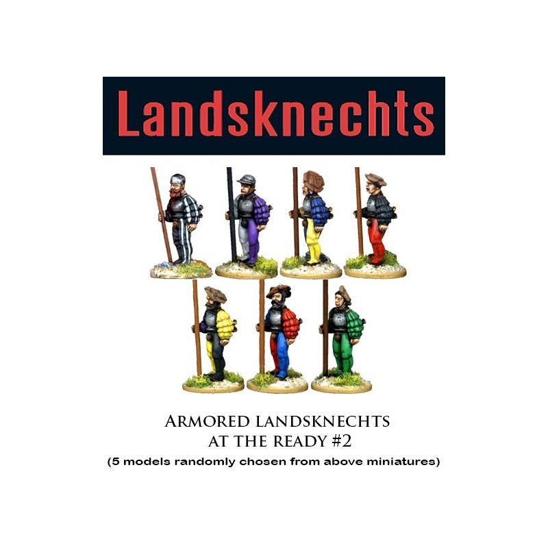 Landsknechts Armored at Ready Halberds 2 28mm Renaissance FOUNDRY