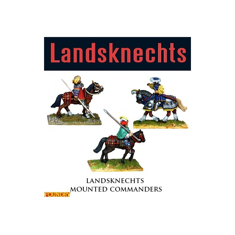 Landsknechts Mounted Commanders 28mm Renaissance FOUNDRY