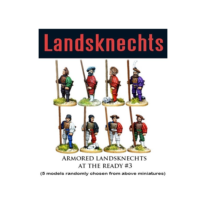 Landsknechts Armored Halberds At Ready 3 28mm Renaissance FOUNDRY