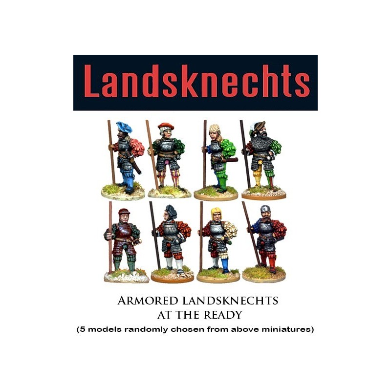 Landsknechts Armored Halberds At Ready 1 28mm Renaissance FOUNDRY