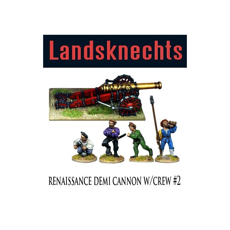 Renaissance Demi-Cannon w/Crew 2 28mm Landsknechts FOUNDRY