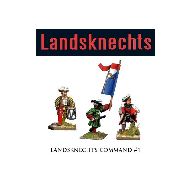 Landsknechts Command 1 28mm Renaissance FOUNDRY