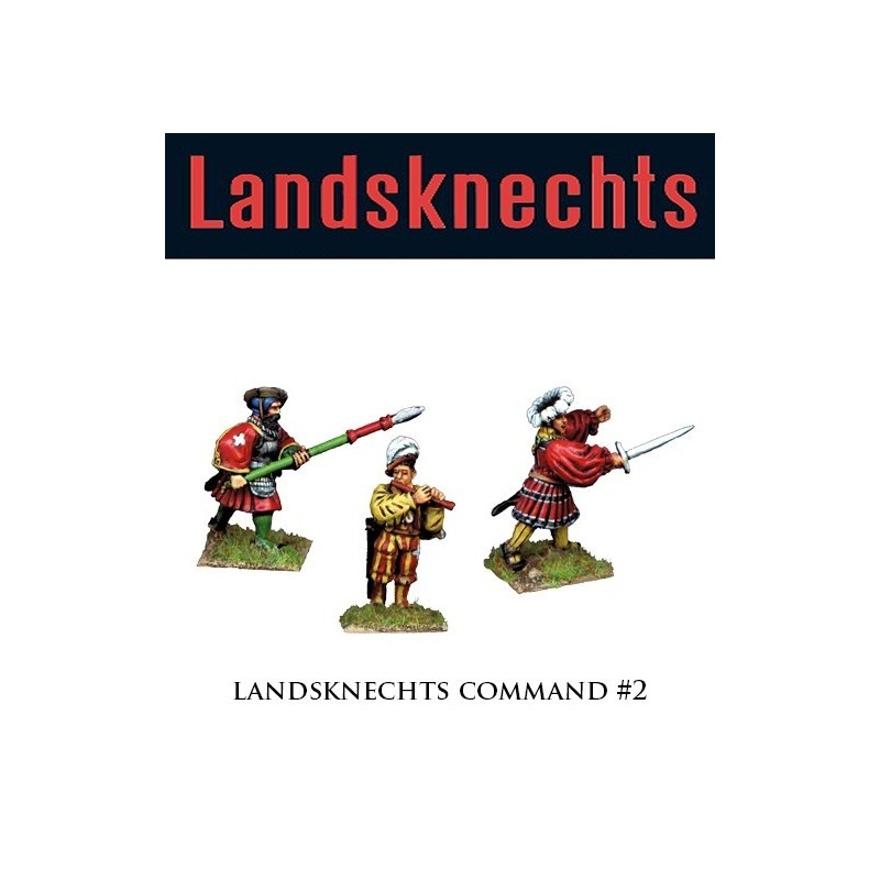 Landsknechts Command 2 28mm Renaissance FOUNDRY