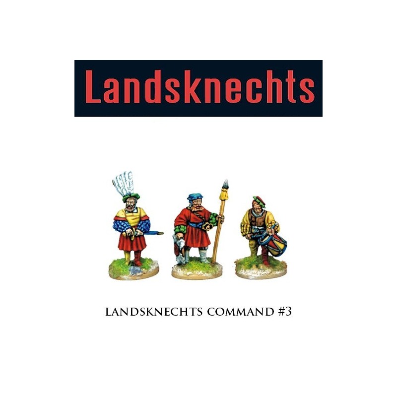 Landsknechts Command 3 28mm Renaissance FOUNDRY