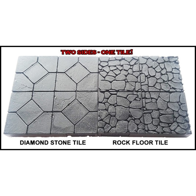 DIAMOND STONE - ROCK FLOOR  2"x2" STONES (20) DOUBLE-SIDE DUNGEON TILES