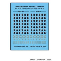 British or French Commandos Decals Sheet 28mm WWII WARLORD GAMES