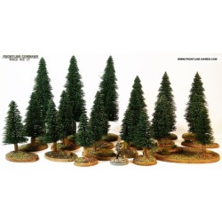 20pcs (2.5" - 6.25") Pine/Ceder Trees Kit FRONTLINE GAMES