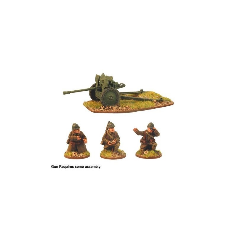 French 25mm A.T. Gun w Crew 28mm WWII CRUSADER MINIATURES