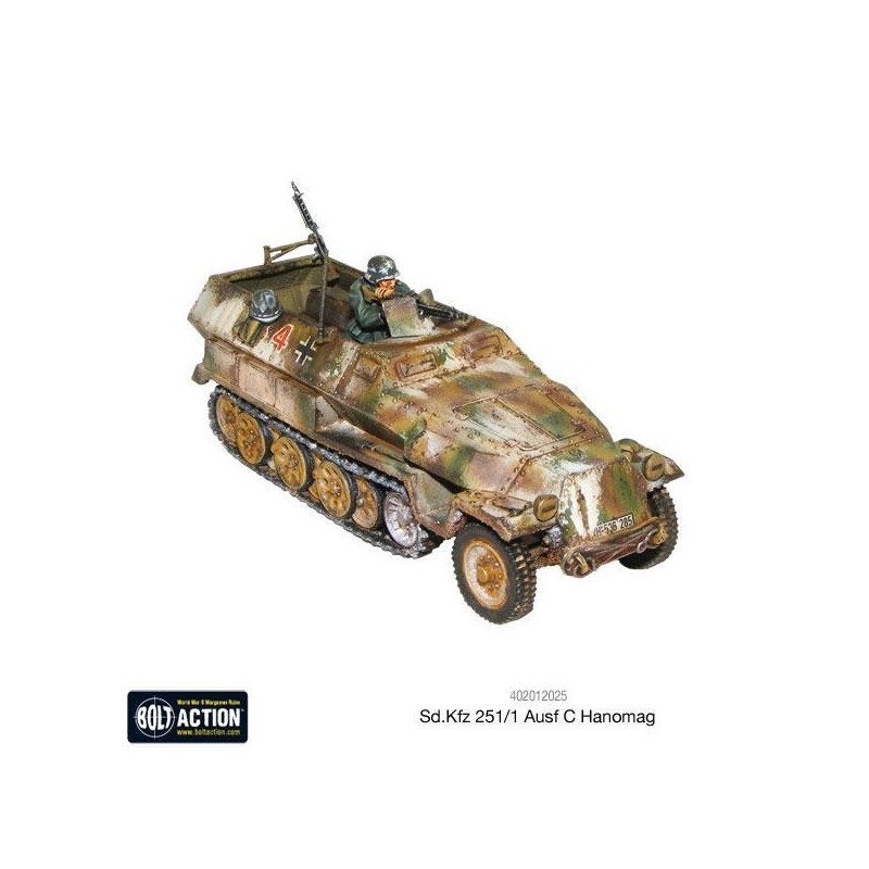 German SdKfz 251/1 C "Hanomag" Halftrack WWII 28mm 1/56th (no box) WARLORD GAMES