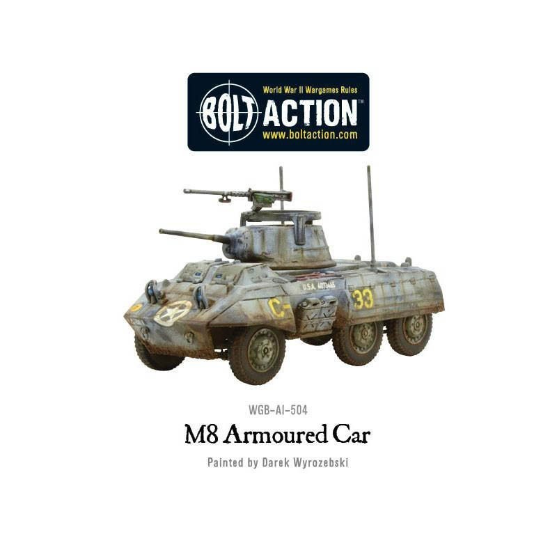 U.S. M8/M20 Greyhound Scout Car WWII 28mm 1/56th (no box) WARLORD GAMES