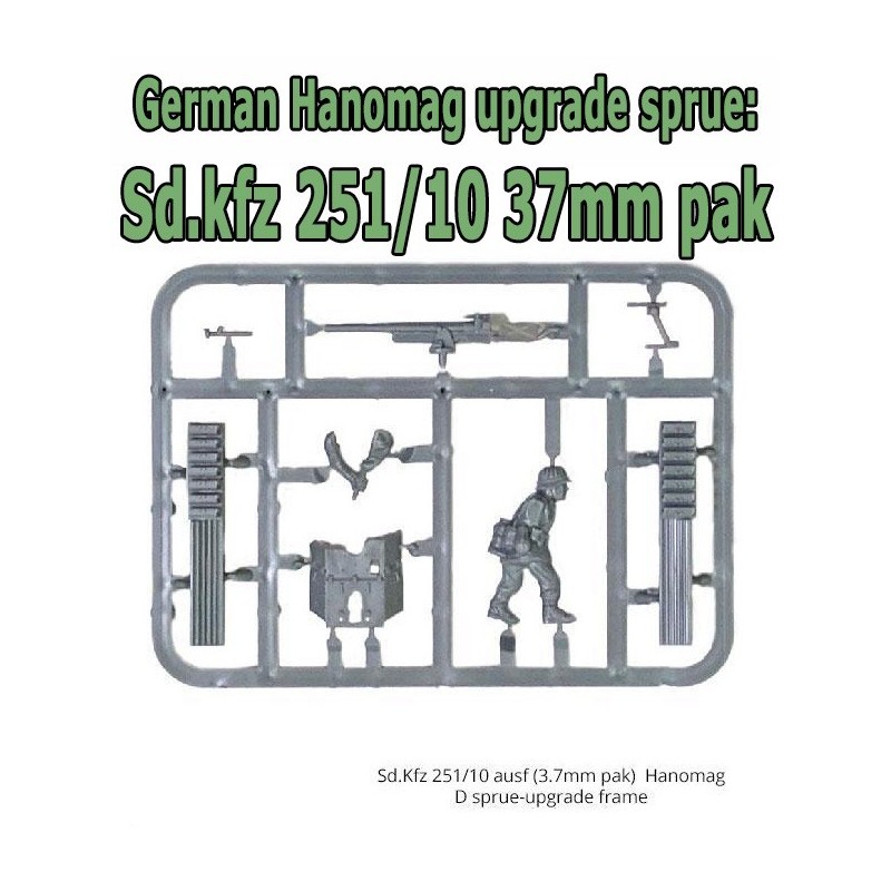 German 251/10 Halftrack 37mm pak Upgrade Sprue 28mm WWII WARLORD GAMES