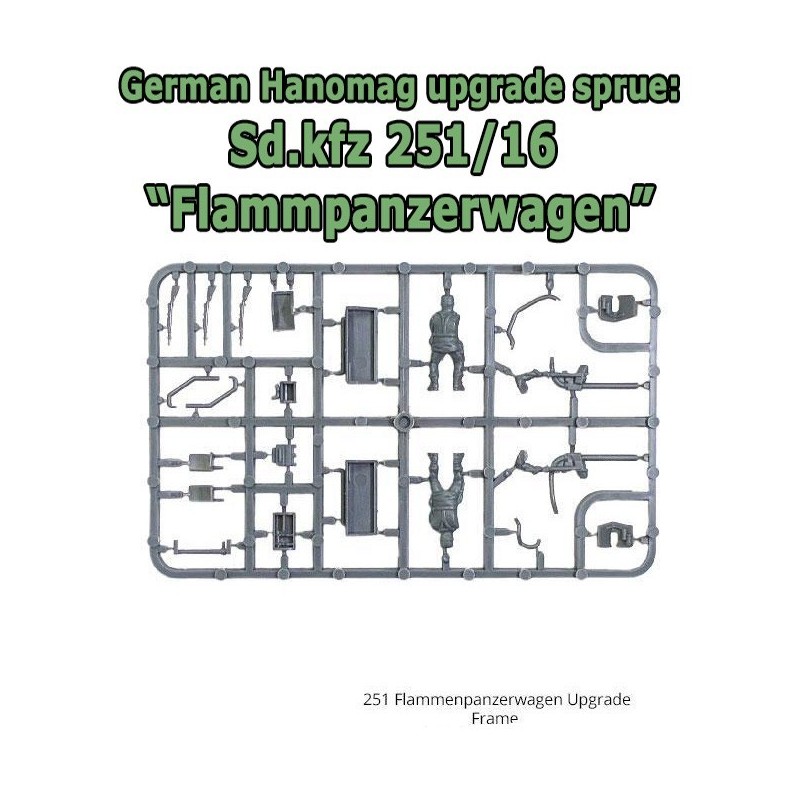 German 251/16 Halftrack Flammenpanzer Upgrade Sprue 28mm WWII WARLORD GAMES