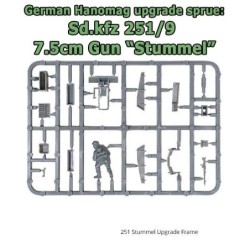 German 251/9 7.5cm gun "Stummel" Halftrack Upgrade Sprue 28mm WWII WARLORD GAMES