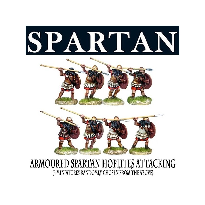 Greek Armoured Spartan Hoplites Attacking (5) 28mm Ancients FOUNDRY