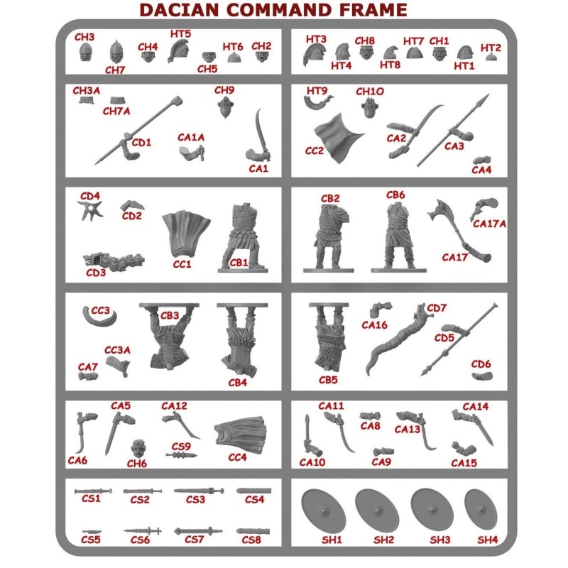 Ancient Dacians Command Sprue (6) 28mm Plastic VICTRIX MINIATURES