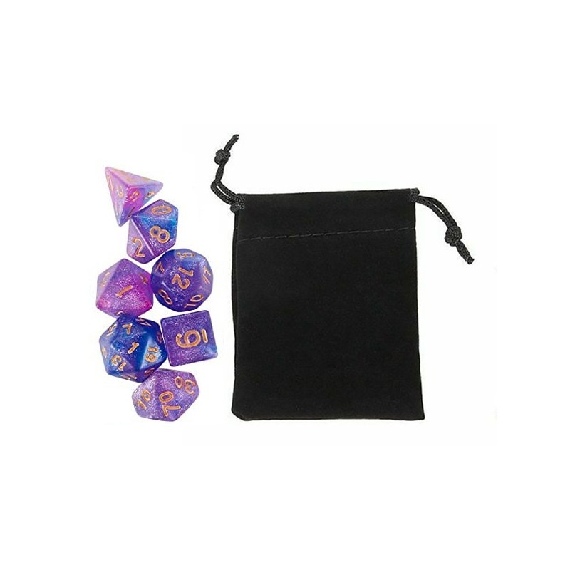 Polyhedral Dice Set w/ Personal Dice bag 5 FRONTLINE GAMES