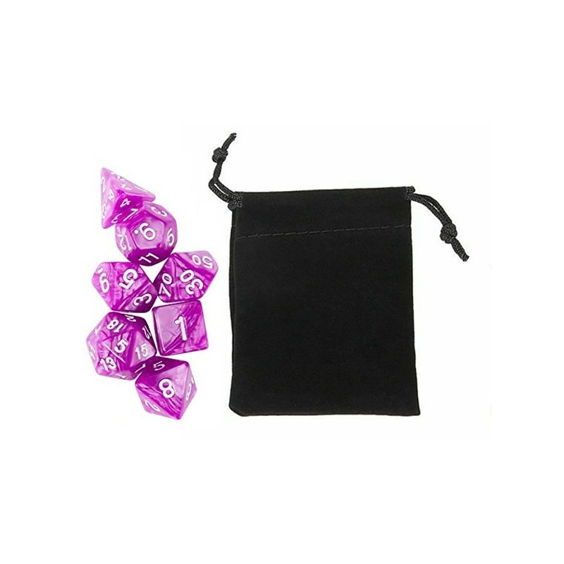 Polyhedral Dice Set w/ Personal Dice bag 6 FRONTLINE GAMES