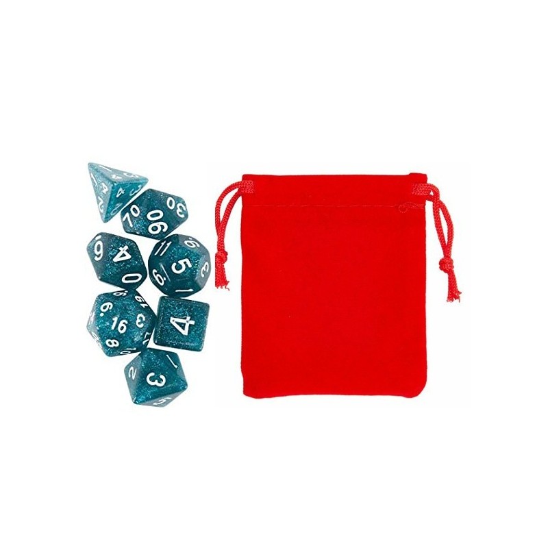 Polyhedral Dice Set w/ Personal Dice bag 7 FRONTLINE GAMES