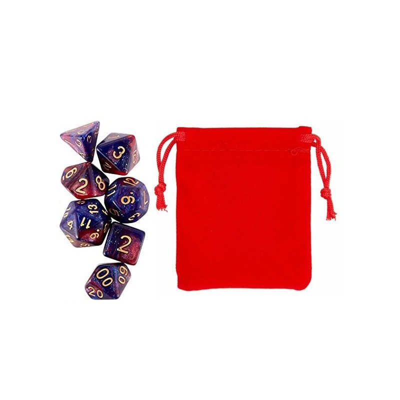 Polyhedral Dice Set w/ Personal Dice bag 8 FRONTLINE GAMES