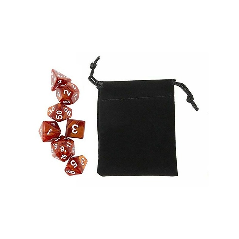 Polyhedral Dice Set w/ Personal Dice bag 9 FRONTLINE GAMES