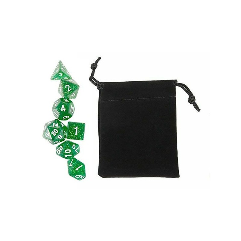 Polyhedral Dice Set w/ Personal Dice bag 10 FRONTLINE GAMES