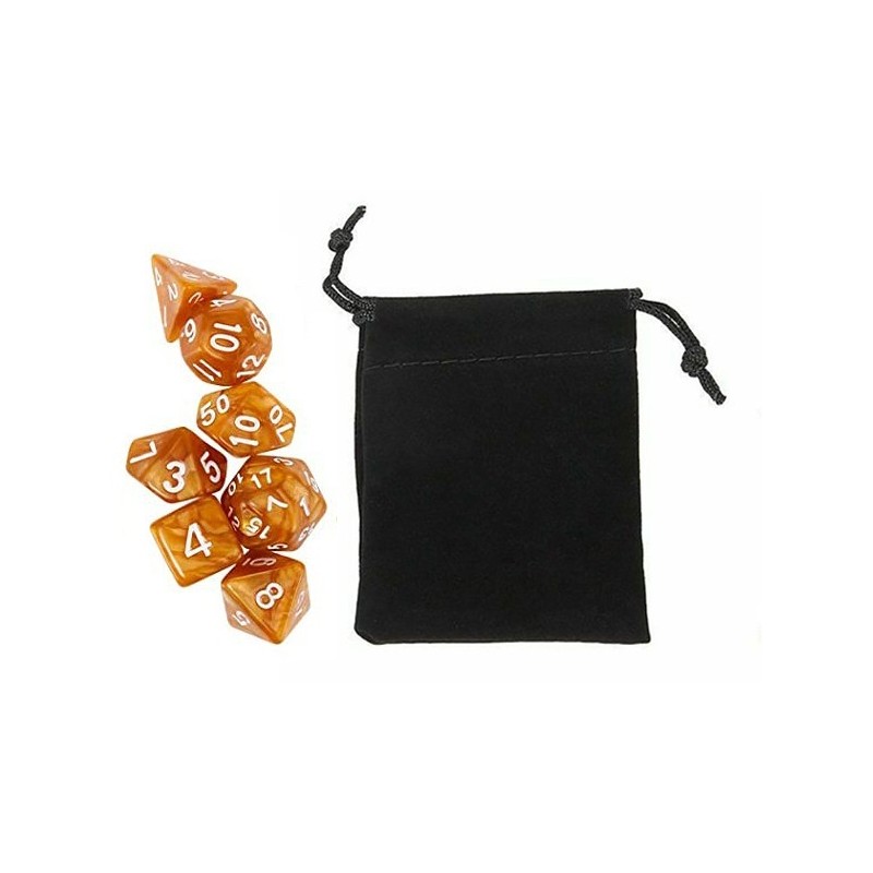 Polyhedral Dice Set w/ Personal Dice bag 13 FRONTLINE GAMES