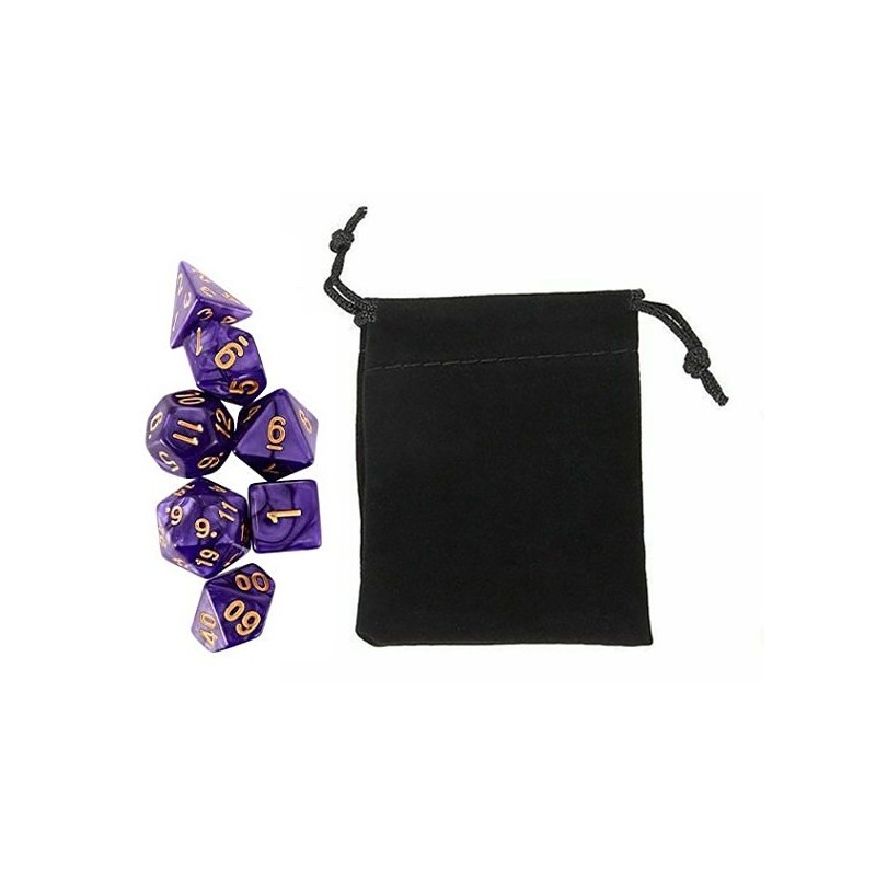 Polyhedral Dice Set w/ Personal Dice bag 17 FRONTLINE GAMES