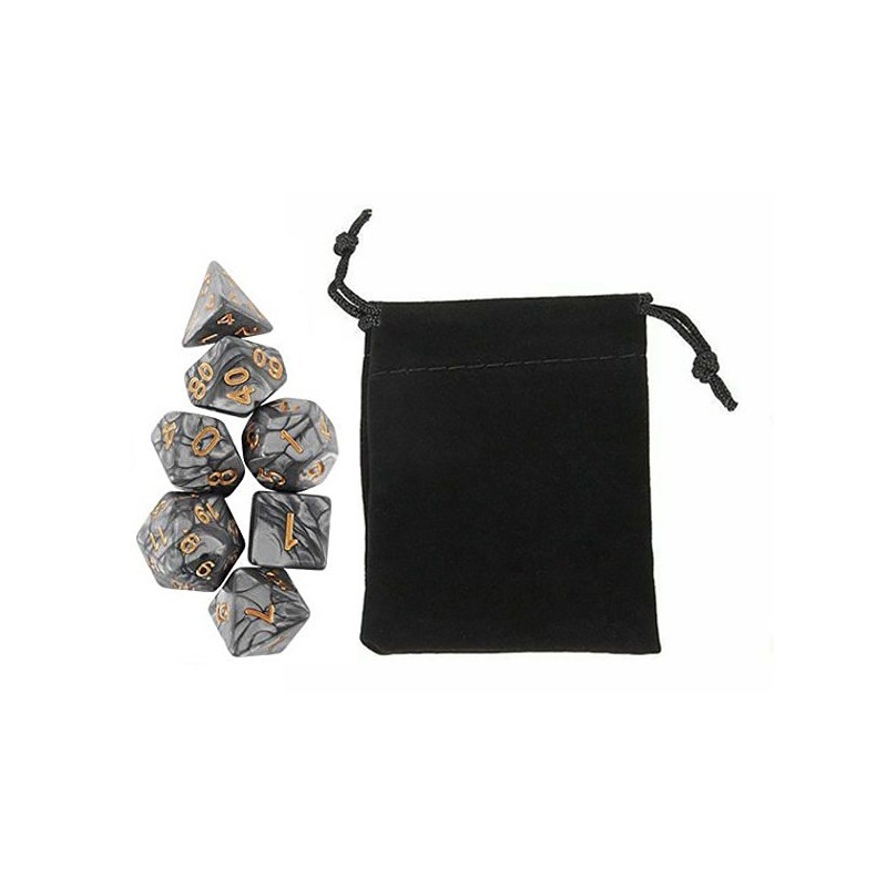 Polyhedral Dice Set w/ Personal Dice bag 20 FRONTLINE GAMES