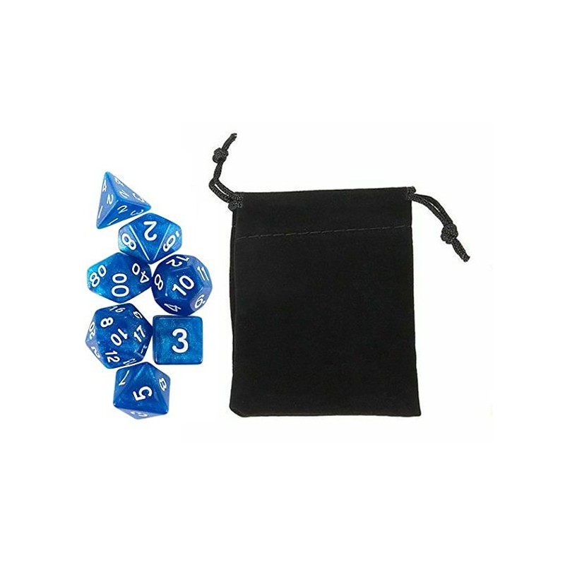 Polyhedral Dice Set w/ Personal Dice bag 21 FRONTLINE GAMES