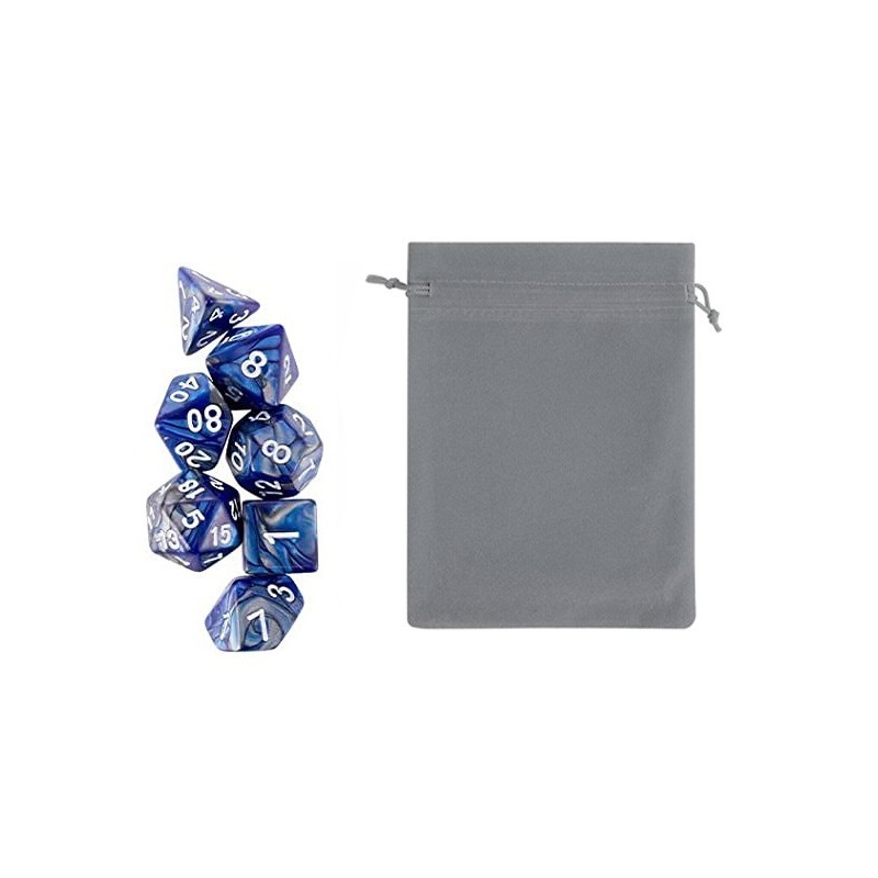 Polyhedral Dice Set w/ Personal Dice bag 22 FRONTLINE GAMES