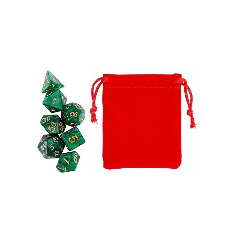 Polyhedral Dice Set w/ Personal Dice bag 24 FRONTLINE GAMES