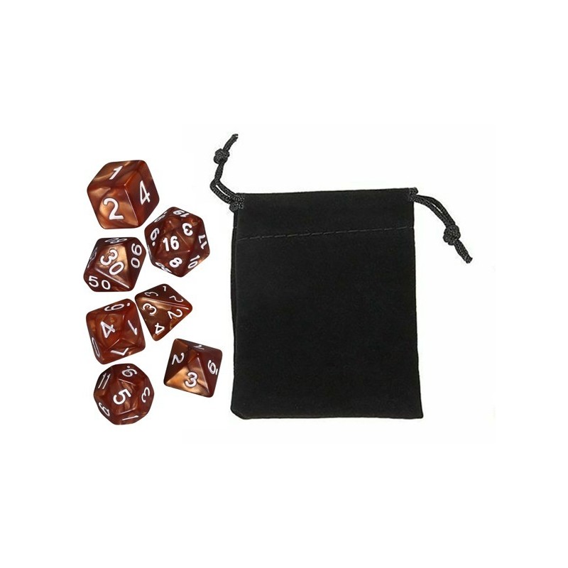 Polyhedral Dice Set w/ Personal Dice bag 26 FRONTLINE GAMES