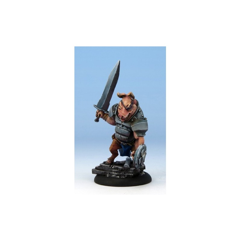 Union Worker 3 (Pig-Warrior) - TEKNES - WRATH OF KINGS - GENERIC RPG MINIATURES