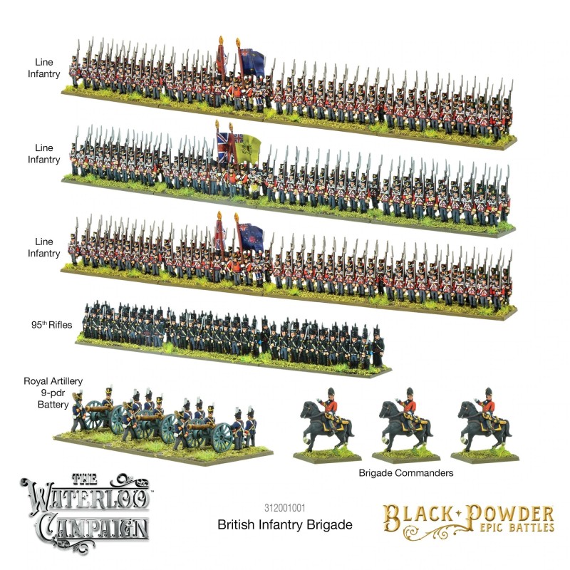 Waterloo - British Infantry Brigade - Black Powder Epic Battles - Waterloo - NO BOX - WARLORD GAMES