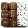 BROWN ORDER DICE & D6s SET BOLT ACTION (16) WWII WARLORD GAMES