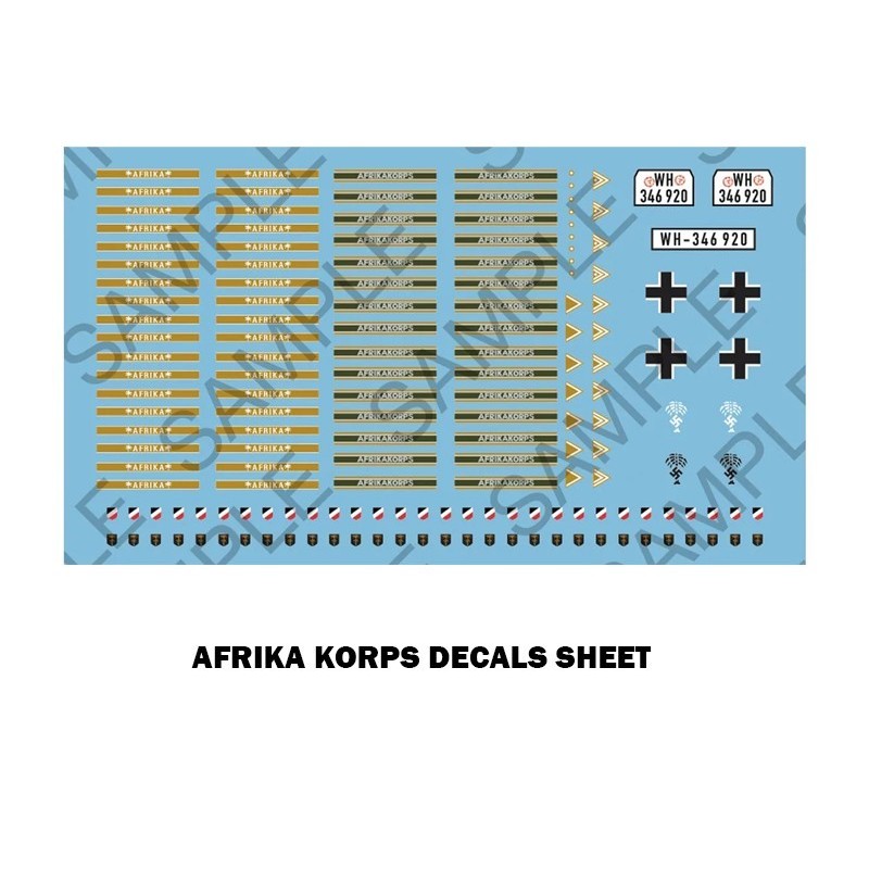 28mm WWII German Afrika Korps decals sheet WARLORD