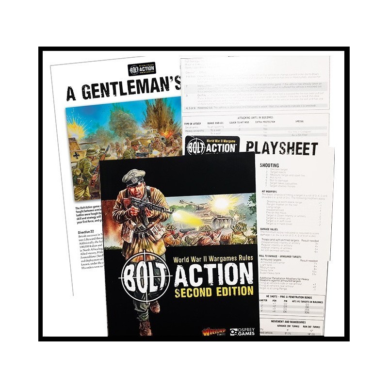 Bolt Action 2nd Ed. Rule Book (soft-back) - Bonus! - Gentlemens War booklet WARLORD GAMES