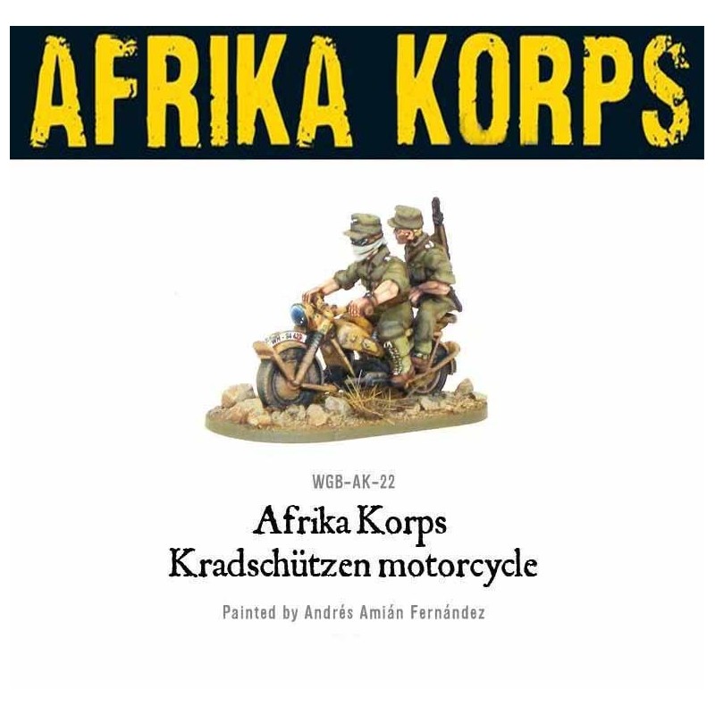 Afrika Korps Kradschutzen motorcycle 28mm WWII WARLORD GAMES